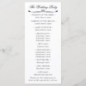 Elegant White en Black Heart Wedding Programme Programmakaart (Achterkant)