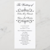 Elegant White en Black Heart Wedding Programme Programmakaart (Voorkant)