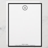Elegant White en Black Monogram Letterhead Briefhoofd Ontwerp (Voorkant / Achterkant)