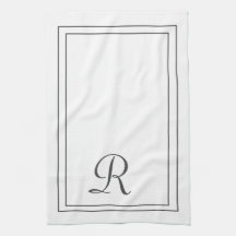 Elegant White en Black Monogramed