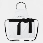 Elegant White en Black Schort met Sash (Voorkant)