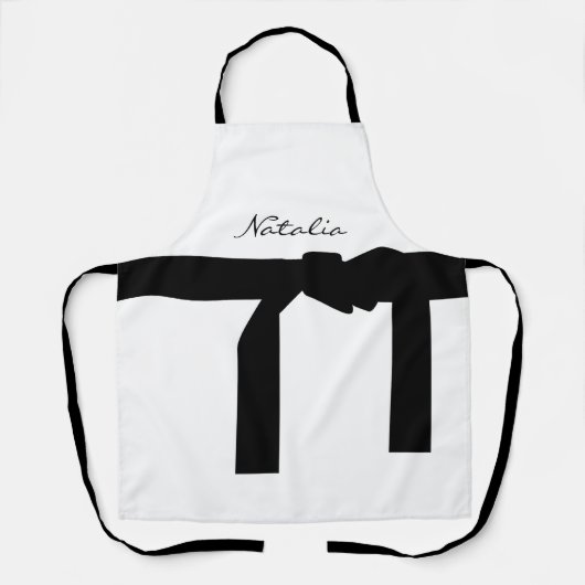 Elegant White en Black Schort met Sash (Voorkant)