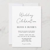 Elegant White en Black Stropdas Minimalist Wedding Kaart (Voorkant)