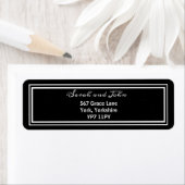 Elegant White en Black Weddenschap Address Label (Insitu)