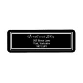 Elegant White en Black Weddenschap Address Label (Voorkant)