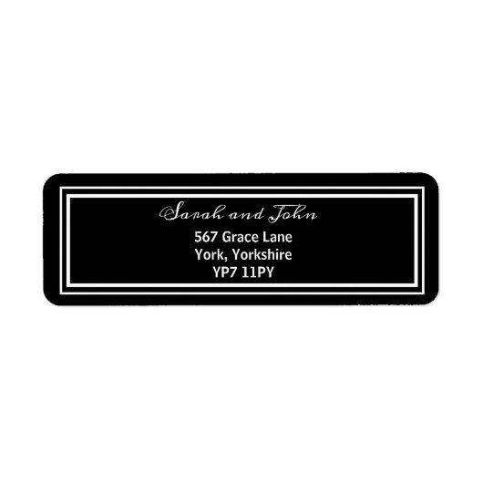 Elegant White en Black Weddenschap Address Label (Voorkant)