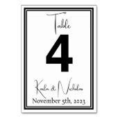 Elegant White en Black Wedding Kaart (Achterkant)