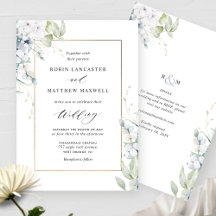 Elegant White en Blue Floral All in One Wedding