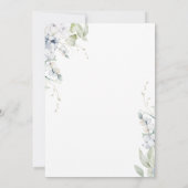 Elegant White en Blue Floral en Greenery Wedding Kaart (Achterkant)