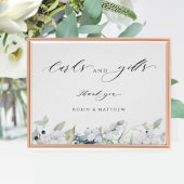 Elegant White en Blue Floral Kaarten & Gifts Sign Poster