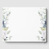 Elegant White en Blue Floral Wedding Guest Book Gastenboek (Achterkant)
