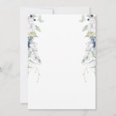 Elegant White en Blue Floral Wedding Save The Date (Achterkant)