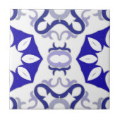 Elegant White en Blue Mediterranean Portugees Tegeltje (Voorkant)