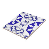 Elegant White en Blue Mediterranean Portugees Tegeltje (Zijkant)