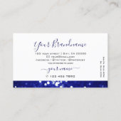 Elegant White en Blue Sparking Glitter Modern Visitekaartje (Achterkant)