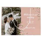 Elegant White en Brown Bohemian Wedding Groot Cadeauzakje (Achterkant)