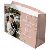 Elegant White en Brown Bohemian Wedding Groot Cadeauzakje (Achterkant Gekanteld)