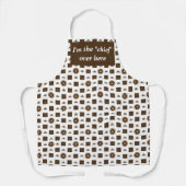 Elegant White en Brown Checkered Pattern Schort (Voorkant)