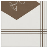 Elegant White en Brown Checkered Pattern Stof (Close Up)