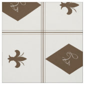 Elegant White en Brown Checkered Pattern Stof (Swatch)