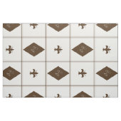 Elegant White en Brown Checkered Pattern Stof (Fat Quarter)
