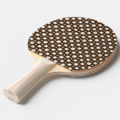 Elegant White en Brown Checkered Pattern Tafeltennisbatje (Voorkant Gekanteld)