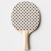 Elegant White en Brown Checkered Pattern Tafeltennisbatje (Achterkant)