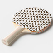 Elegant White en Brown Checkered Pattern Tafeltennisbatje (Voorkant Gekanteld)