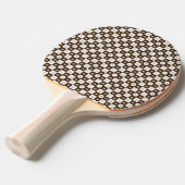Elegant White en Brown Checkered Pattern Tafeltennisbatje (Voorkant Gekanteld)