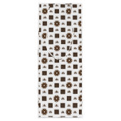 Elegant White en Brown Checkered Pattern Wijn Cadeautas (Achterkant)