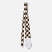 Elegant White en Brown Diamond Pattern Stropdas (Achterkant)