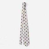Elegant White en Brown Diamond Pattern Stropdas (Achterkant)