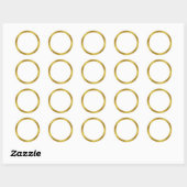 Elegant White en Faux Gold Border Ronde Sticker (Vel)