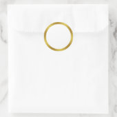 Elegant White en Faux Gold Border Ronde Sticker (Tas)