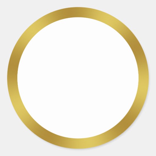Elegant White en Faux Gold Border Ronde Sticker (Voorkant)
