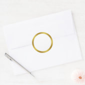 Elegant White en Faux Gold Border Ronde Sticker (Envelop)