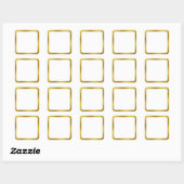 Elegant White en Faux Gold Border Vierkante Sticker (Vel)