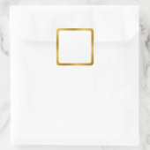 Elegant White en Faux Gold Border Vierkante Sticker (Tas)