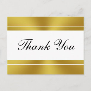 Elegant White en Faux Gold Hartelijk dank Briefkaart