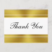 Elegant White en Faux Gold Hartelijk dank Briefkaart (Voorkant)