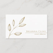 Elegant White en Faux Gold | Modern minimalist Visitekaartje (Voorkant)