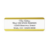 Elegant White en Faux Gold New Address Etiket (Voorkant)