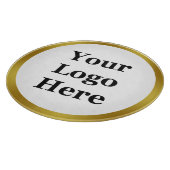 Elegant White en Faux Gold Uw Logo hier Snijplank (Hoek)