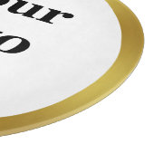 Elegant White en Faux Gold Uw Logo hier Snijplank (Hoek)