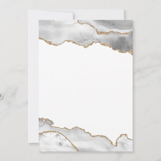 Elegant White en Gold 50 en Fabulous Kaart (Achterkant)