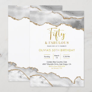 Elegant White en Gold 50 en Fabulous Kaart