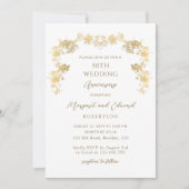 Elegant White en Gold 50th Wedding Jubileum Kaart (Voorkant)