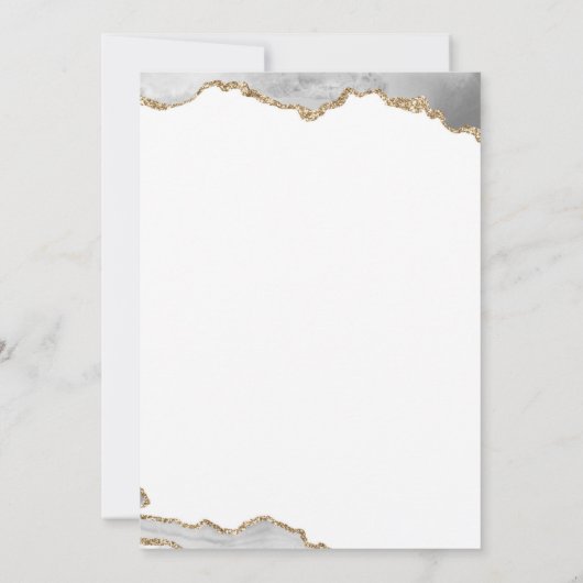 Elegant White en Gold Agate 15-jarig Kaart (Achterkant)