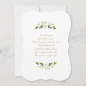 Elegant White en gold Baby shower Invitation Kaart (Achterkant)
