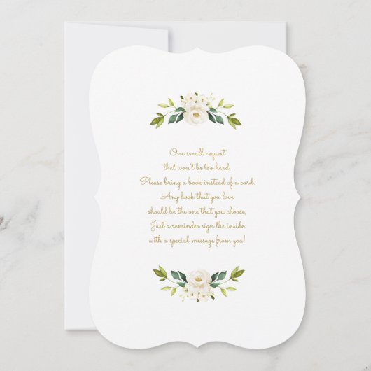 Elegant White en gold Baby shower Invitation Kaart (Achterkant)